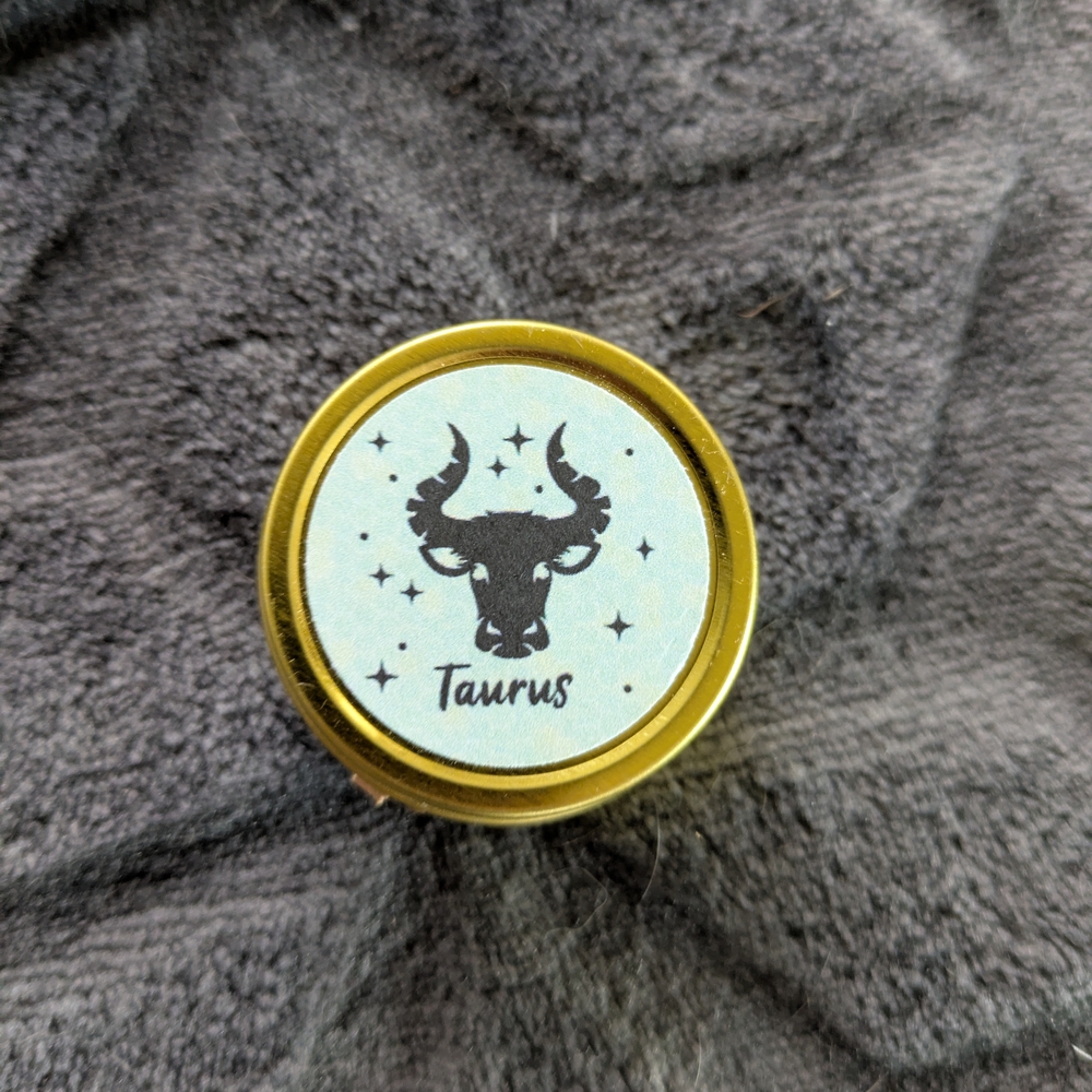 Taurus Zodiac Gold Lid Container